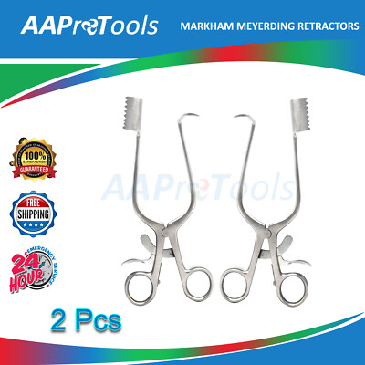 2 Pcs MARKHAM MEYERDING LAMINECTOMY RETRACTORS 60 mm x 25 mm x 175 mm Right,LEFT
