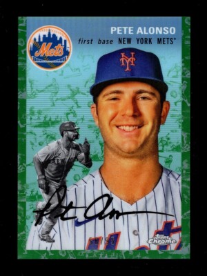 2023 TOPPS CHROME PLATINUM GREEN TOILE REFRACTOR #215 PETE ALONSO 58/99 METS