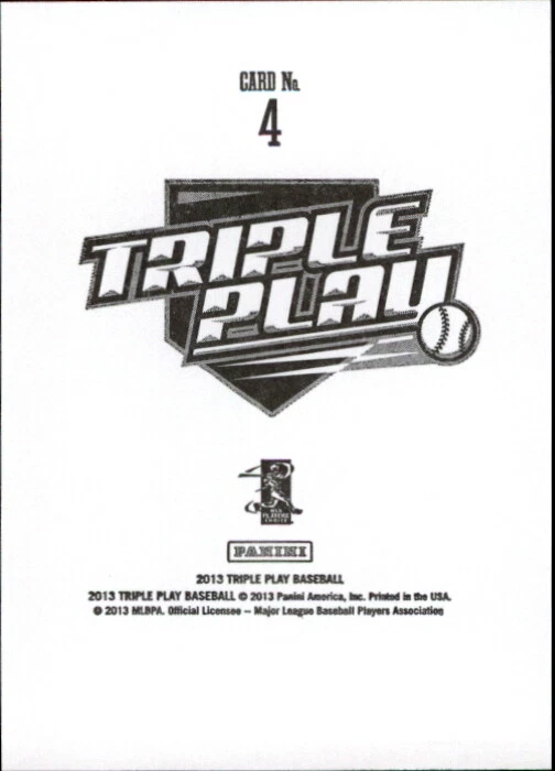 2013 Triple Play Stickers Blue #4 Austin Jackson - NM-MT - Image 2 of 2