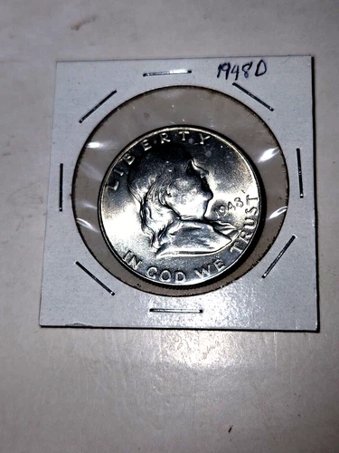 1948-D SILVER FRANKLIN HALF DOLLAR BU NICE LUSTER! RAW! Uncertified! See Photos