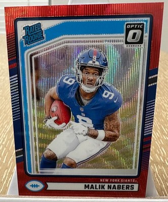 2024 Panini Donruss - Rated Rookie Malik Nabers #383 Optic Preview Red Wave...