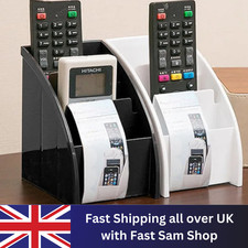 TV Remote Control Holder Tea Table Storage Box 3 Grid Desktop Tidy Organizer