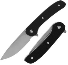 Ferrum Forge Works Pocket Knife 9Cr18MoV Steel Drop Point Blade Black G10 Handle