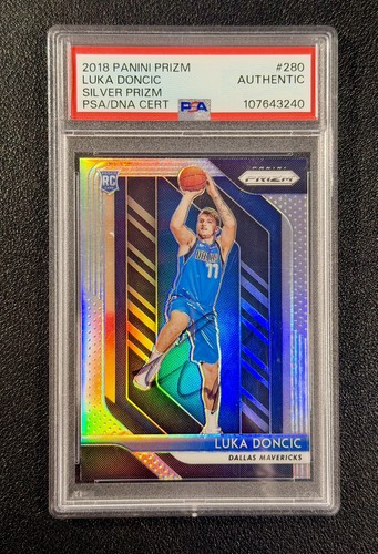 PSA/DNA LUKA DONCIC 2018-19 PANINI SILVER PRIZM ROOKIE CARD RC #280 SIGNED AUTO
