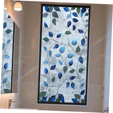 Floral Design Window Privacy Film, Decorative Stained Glass Window Z1527-3m