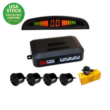 Car Parking Sensors Kit 4 Reverse Backup Sensors LED Display Audio Buzzer