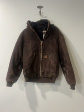 Carhartt J130 DKB Mens Small Dark Brown Quilted Duck Canvas Active Jacket 2005