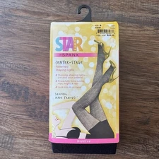 Spanx Star Power Black Center Stage Patterned Shaping Tights Size B