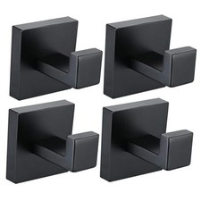 Bath Towel Hook,Robe Hook for Bathroom Wall Mounted Heavy 4 Pack Matte Black