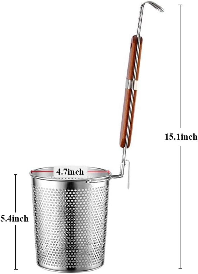 TENTA KITCHEN 2 pezzi di filtro per pasta in acciaio inox micro-perforato con ma - Immagine 3 di 4