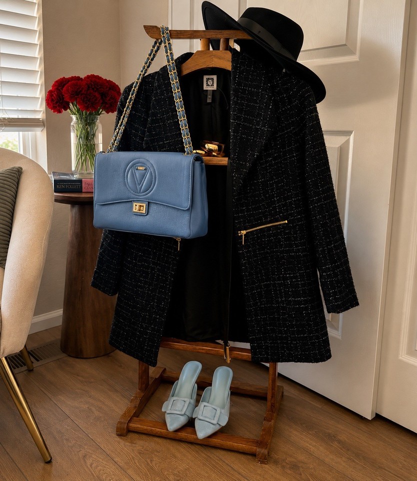 A genuine 1960s wooden valet stand — the kind of mid-century gentleman's dresser accessory that makes any bedroom instantly look like a Cary Grant film set.