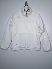 The North Face Womens Zip Polartec Mockneck Fleece Jacket White Sz S 19.5x24.5