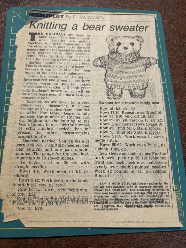 Lote de columnas Erica Wilson Needleplay - 20+ - Tejer, punta de aguja Foto 2 de 4