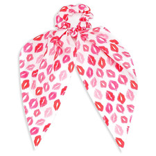 Valentine's Day Hair Ties Pink Lip Hair Scrunchies for Women Teen Girls Elastic
