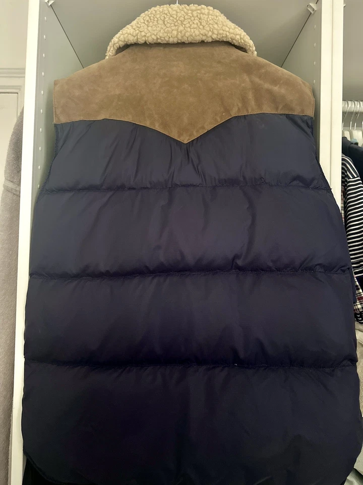 Ralph Lauren Denim & Supply Chaleco Para Hombres Medio Abajo Chaleco Abombado Cuello Sherpa Foto 2 de 4