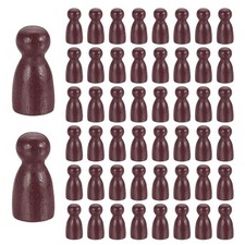 100Pcs Wood Peg Dolls Unfinished, 1" x 1/2" Blank Family Figures, Dark Brown