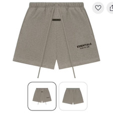 Essentials Fear of God Men's Gray Sweat Shorts Logo Drawstring Pockets L