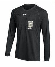 Nike 2026-2030 FA Referee Shirt FAMOA FA Badge, Long Sleeves, Black, All Sizes