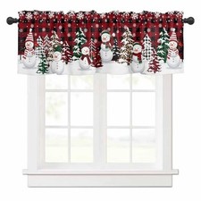Winter Snowman Valances for Windows 54" W x 54"W x 18"L Pack of 1 Red,black