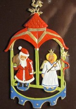 Baumbehang   bemalt  WEIHNACHTSMANN  und ENGEL Weihnachten  Zinnfigur