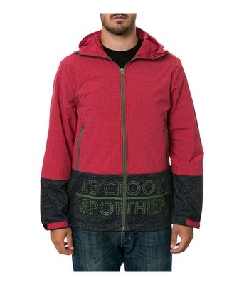 Crooks & Castles Mens The Sportthief Anorak Jacket, Red, Large