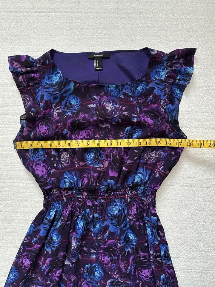 Forever 21 Y2K 深色花卉仙女垃圾娃娃连衣裙 M 码 Whimsigoth Aria — 第 4/4 张图片