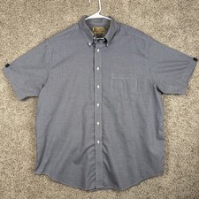 Roundtree Yorke Gold Label Dress Shirt Mens XL White Check Non Iron 002596
