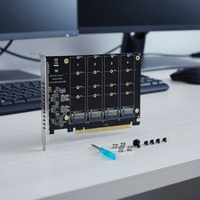 Advanced M.2 NVMe Adapter with LED Indicators for Reliable 4 Port Support