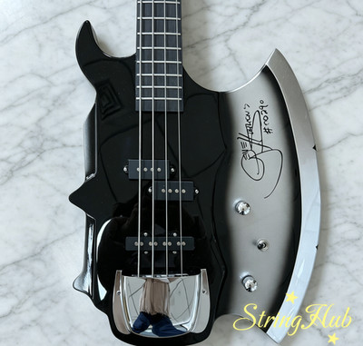 US Black & Silver Gene Simmons Axe Bass style Electric guitar Mahogany Body