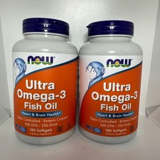 2X Now Ultra Omega-3 Fish Oil 180 Softgels Exp 02/2029-Brand New-US Seller