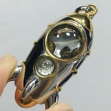 Collier rare pendentif météorite pallasite 135,6 ct météorite Brenham DG3822