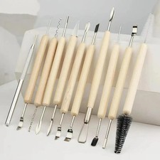 11Pcs Clay Pottery Tool Carving Modeling Ceramic Wood Tools Sculpting Craft UK