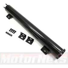 2"x17" Black Stainless Steel 26oz Radiator Coolant Overflow Puke Tank Catch Can