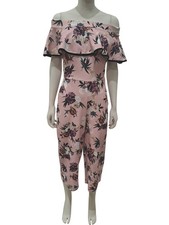 Select Off Shoulder Floral Jumpsuit Pink Size 12 IMW001 1 Corp