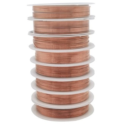 8 Packs Copper Wire Mixed Sizes Craft Jewelry Beading Wire for Beginner Pract...
