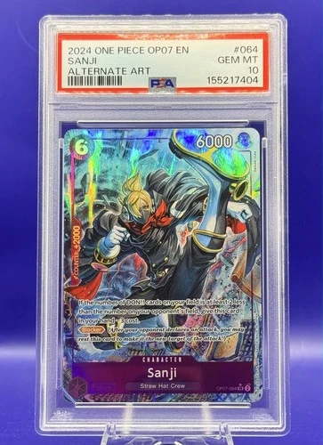 One Piece Sanji OP07-064 500 Years in the Future Alt Art PSA 10 Gem Mint