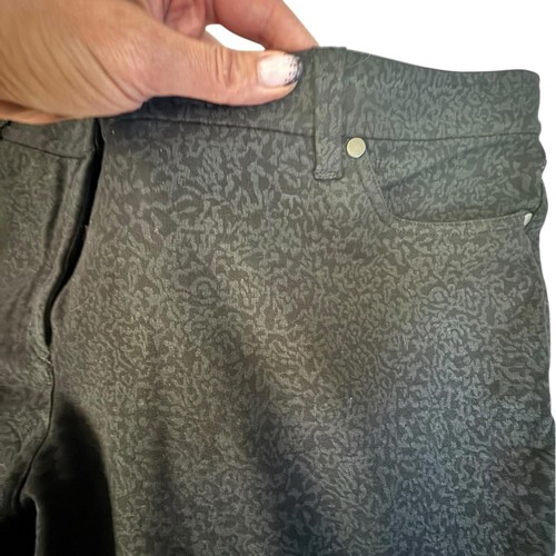 Eileen Fisher 20W Pantalone Nero Jacquard Slim Caviglia Elasticizzato Minimalista Chic P15 - Foto 1 di 9