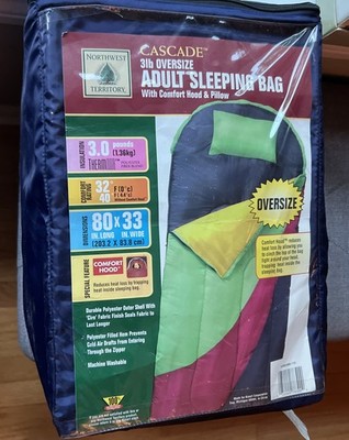 Vintage Northwest Territory Cascade 3lb Adult Sleeping Bag Nostalgia Colors