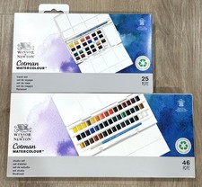  2 Winsor  Newton Cotman Watercolour Studio Set 71 Colors total BRAND NEW