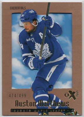 2023-24 Skybox E-X 2000 #82 Auston Matthews CREDENTIALS Parallel SN/499