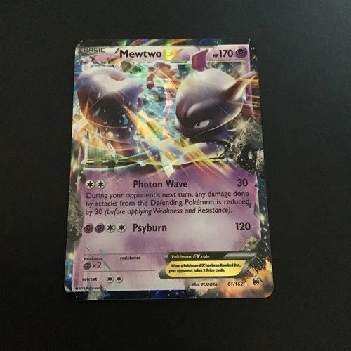 Pokémon TCG Mewtwo EX Ultra Rare Holo Card 61/162 XY Breakthrough