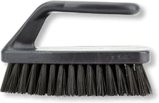 Scrub Brush with Iron Shaped Handle and Stiff Bristles, Heavy Duty Scrubber Brus