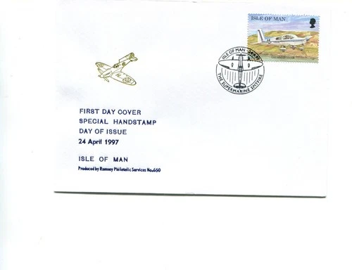 Isle of Man 1997 FDC Special Spitfire handstamp cover, RPS, No 660