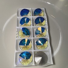 Swarovski 1122 Rivoli Crystal AB 14mm   10pcs