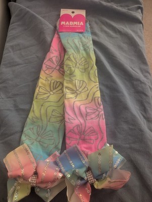 Mad Mia Long Knee High Socks w Bow, Pink/blue/yellow New With Tags 