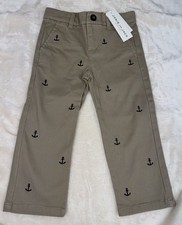 NWT JANIE AND JACK Anchor Embroidered Khaki Pants Size 2T 45.00