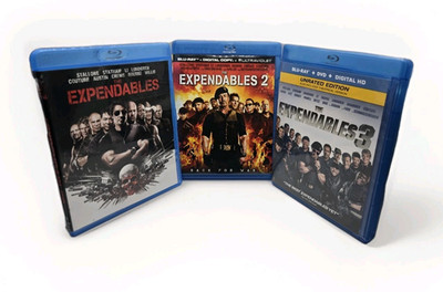 The Expendables Trilogy 1, 2 & 3 (Blu-Ray/DVD, No Digital, NTSC) - GOOD