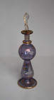 Bohemian Czech Purple & Gold Hand Blown Art Glass Scent/Perfume Bottle w/Stopper — photo 2