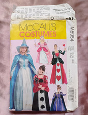 McCall's M5954 Kids 3-8 Halloween Princess Queen Costume Sewing Pattern Uncut
