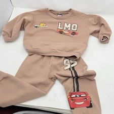 Y2K Disney Cars Lightning McQueen Fleece Set Pullover Pants Sweatsuit 3t Kids